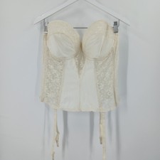 Vintage Carnival Boned Corset Shaper Womens 42C Ivory