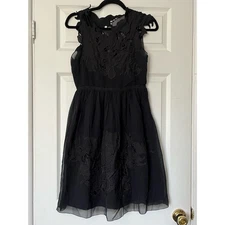 Vivienne Tam Floral Appliqué Silk Dress - Size 0