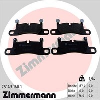 Zimmermann Bremsbelagsatz Scheibenbremse 25143.160.1 FüR Porsche Cayenne 911 1KX