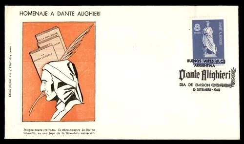 Mayfairstamps Argentina FDC 1965 Dante Alighieri First Day Cover aaw_62123