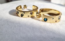 Coach Gold-toned Hoop Earrings With Crystals New With Taga