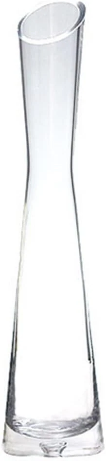 QUUPY 25cm Height Glass Flower Vase Clear Decorative Bud Vase Single Stem Vases for