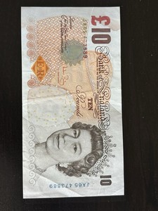 Old Great Britain Bank of England £10 pounds Note Queen Elizabeth II