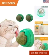 Promote Digestion Natural Catnip Cat Wall Stick-on Ball Natural Removes Hair 3Pc