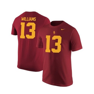 Nike USC Trojans T-Shirt Men 2XL Caleb Williams 13 Cardinal Red Football Tee NEW
