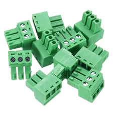 10 PCS 3Pins PCB Mount Screw Terminal Block Connectors 3.81mm/0.15" Pitch