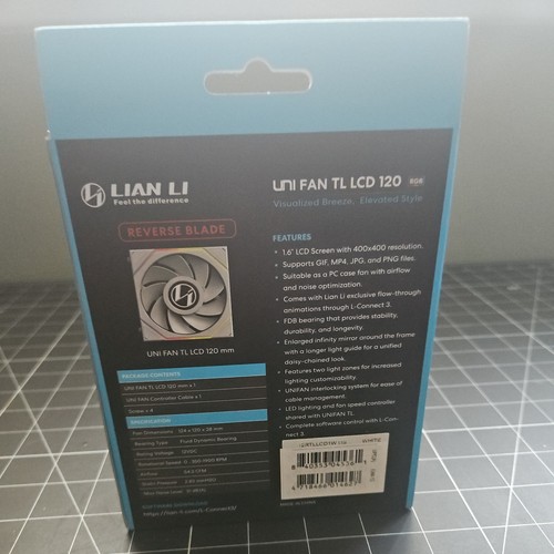 *FAN ONLY* Lian LI UNI TL LCD 120 Reverse Blade WHITE - Photo 2/3