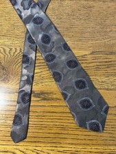 Westbury Collection Tie Mens Gray Blue Medallion 100% Italian Silk Made In USA