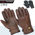 Texpeed Black or Brown Soft Leather Motorcycle / Motorbike Zip Up Casual Gloves