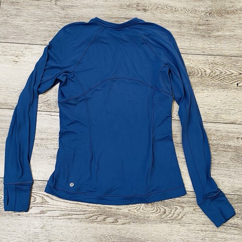 Lululemon Rulu Run Long-Sleeve Shirt Womens Size 8 Blue Running Top Athletic - Picture 5 of 10