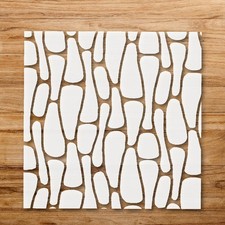 Elongated Irregular Shapes Abstract Pattern Stencil for Creative Projects - S  