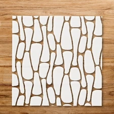 Elongated Irregular Shapes Abstract Pattern Stencil for Creative Projects - S…