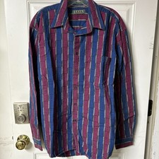 Vtg Levi  s Sutter Creek Shirt Mens Large Flannel Western Southwest Aztec Blue