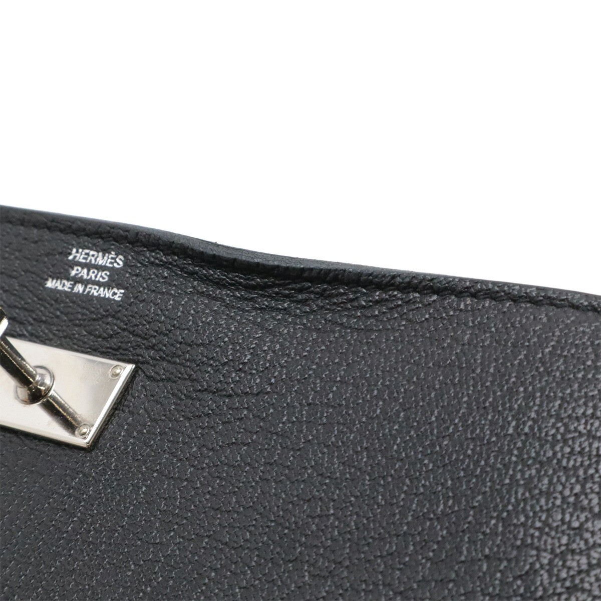Auth Hermes Leather Kelly Long Walet Black Good Condition No Box image 9