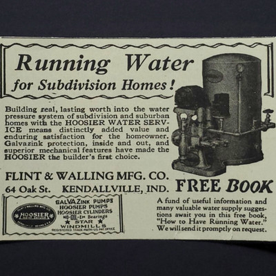 Flint Walling Hoosier Water Pump System Subdivision Homes 1927 Vtg Print Ad