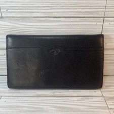 Vintage Boulder Ridge Black Leather Travel Organizer Business Card ID Holder