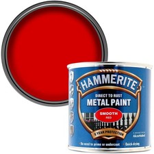 Hammerite Metal Paint Smooth Red 250ml Direct to Rust for Gates Railings