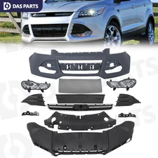For 2013-2016 Ford Escape Front Bumper Assembly w/ Grille Grill Fog Lights Black