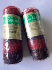 Deco Mesh Lot 2 Red Black Stripes 6" x 5 Yards for Farmhouse or Xmas Wreaths