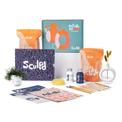 Sculpd Pottery Starter Kit - Komplettes luftgetrocknetes Knete Anfängerset für 2 Erwachsene: