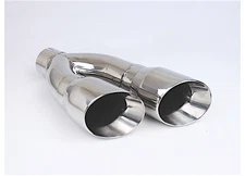 Different Trends DT-30124 16" Polished Side Way Angled Dual Exhaust Tip 3" Fit