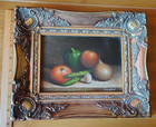 Vintage Vegetable still life oil painting on board signed "Crawford" — photo 6