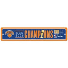 New York Knicks 2026 NBA Champions 3.75" x 19" Plastic Street Style Sign
