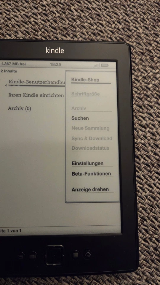 Amazon Kindle, 15 cm (6 Zoll) E Ink-Display, WLAN (5. Generation) mit Lederhülle - Bild 3 von 4