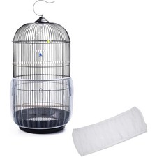 Stretchy Form Fitting Mesh Skirt Seed Catcher Cover for Bird Cage Parrot