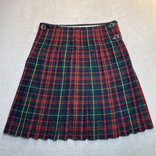 Geoffrey Tailor Highland Crafts Royal Mile Scotland Pure Wool Plaid Kilt 60x27 