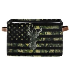 Camo Hunting Rectangular Storage Basket Organizer Bin Shelf Baskets For Cloth...