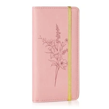 Checkbook Cover for Personal Checkbook, RFID Checkbook Register Pink Floral