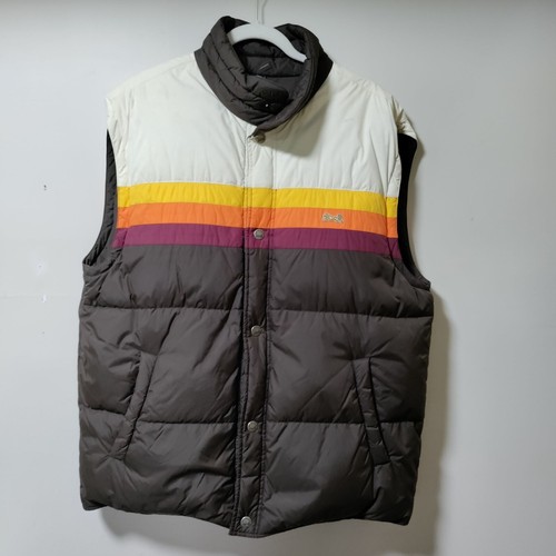 Vintage Le Tigre Retro Reversible Outerwear Puffer Vest Jacket Black Multi XL - Picture 3 of 14
