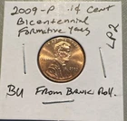 2009-P Lincoln Bicentennial Cent Formative Years — photo from another recent sale