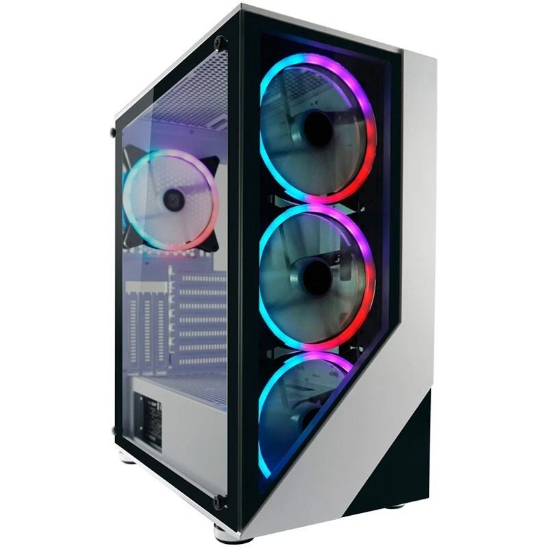 PC-Gehäuse LC-Power Gaming 803W Lucid_X RGB Mid Tower Case Weiß mit Fenster