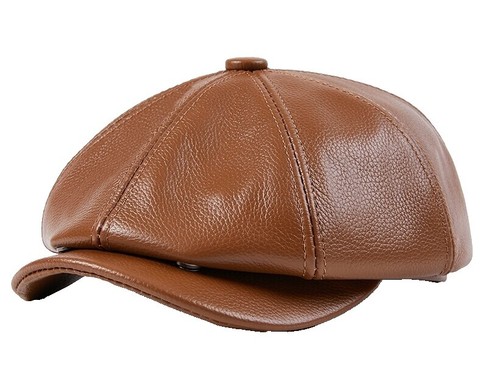 Hermes Hat Men's Miles Robot Cap Black w/ Leather Clou de Selle