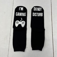 Black Funny Socks 1-Pair I  m Gaming Do Not Disturb Boys Men  s Socks OS US 9-13 