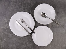 12/24pc White Opal Glass Dinner Set Plates Soup Bowls Dinnerware Service for 4 8