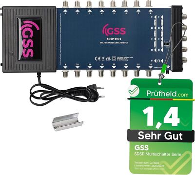 GSS Multischalter SDSP 916 S - 16 Teilnehmer & 2 Satelliten inkl. Aufdrehhilfe