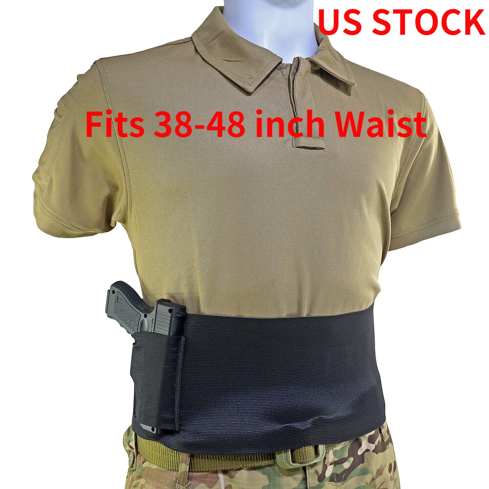 Tactical Concealed Carry Belly Band Holster with Dual Mag Pouch-image