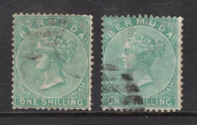 M23295 Bermuda 1865 SG8 QV: 1/- green FU, Cat £70 | eBay UK
