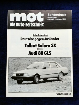 Talbot Solara SX gegen Audi 80 GLS Sonderdruck 1980