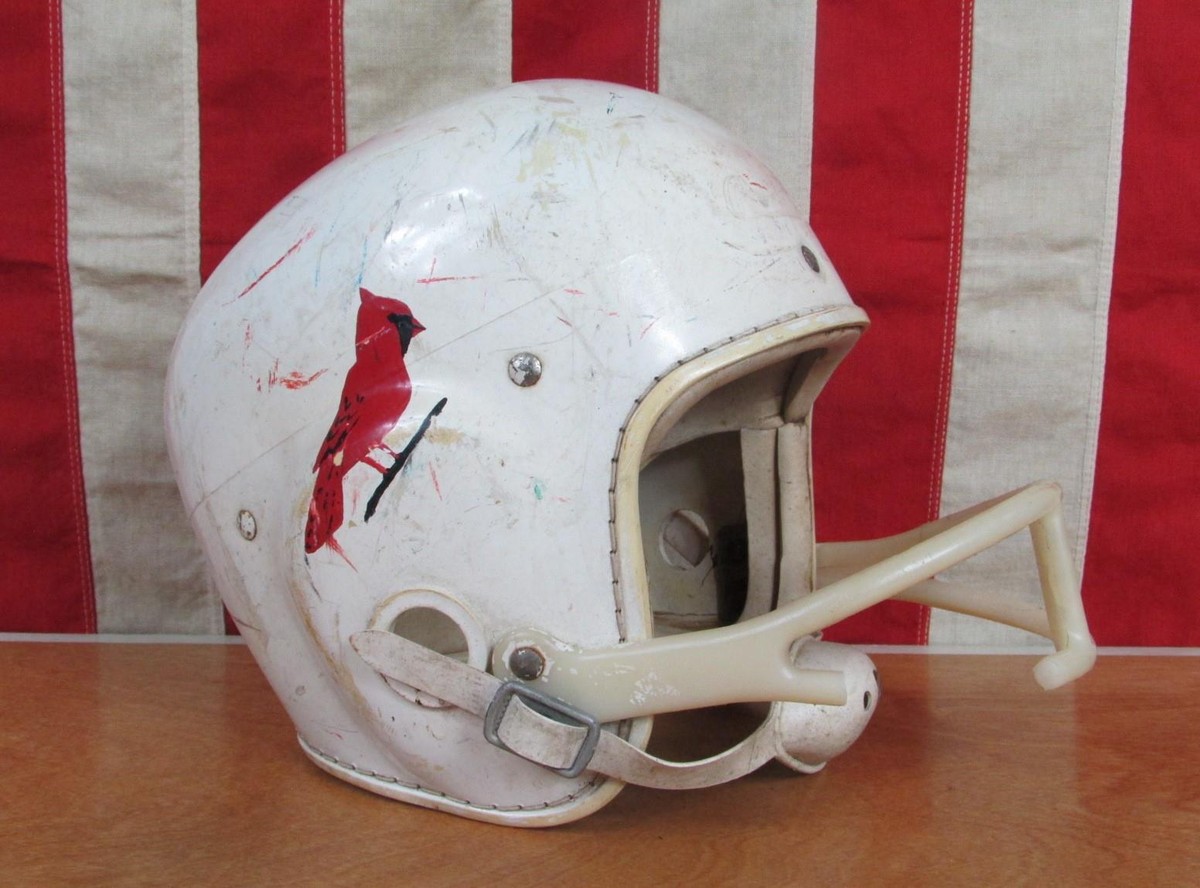 Vintage 1960s Rawlings Hard Shell Football Helmet Handpainted Cardinal  Small | eBay