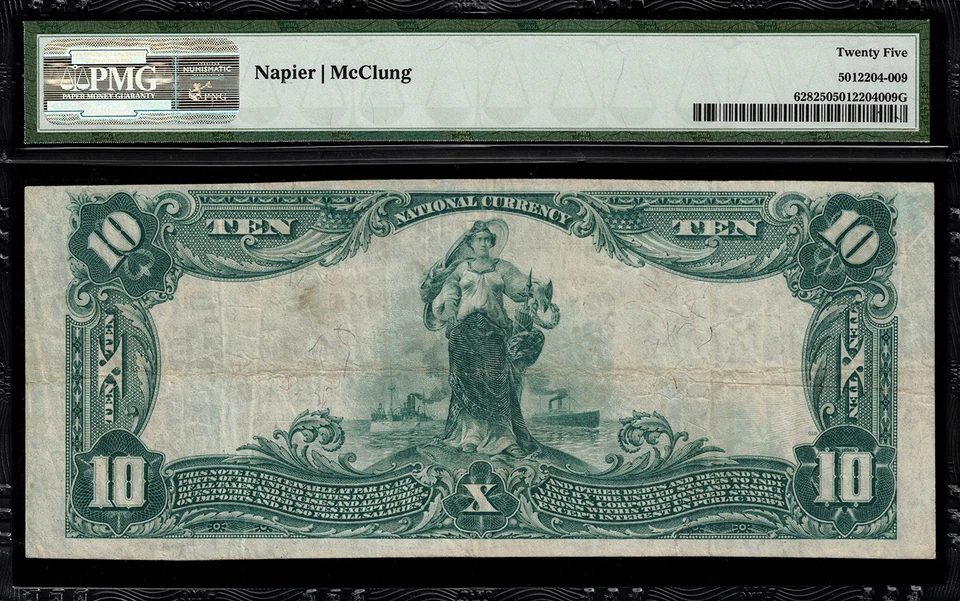 1902 $10 National Bank Note - Pomona, California - Charter 4663 - PMG 25 - Image 2 of 2