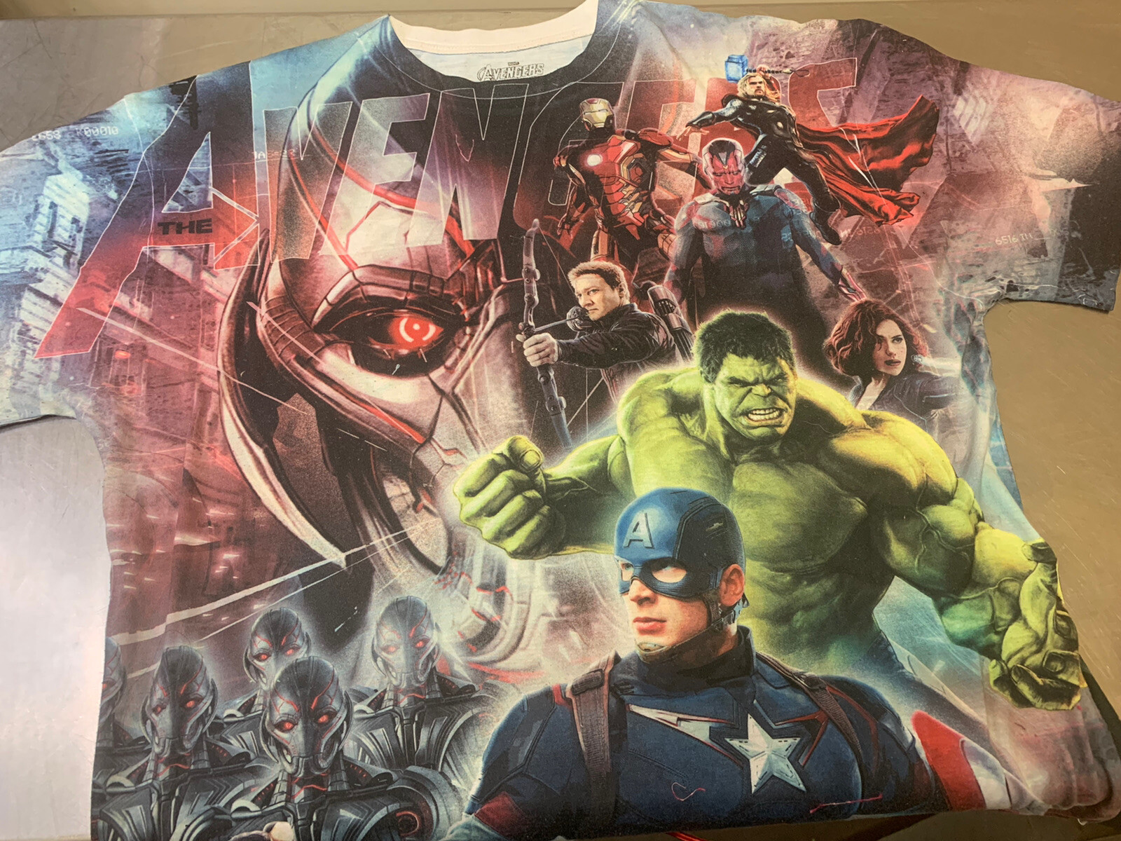Vintage Marvel Avengers Age of Ultron All Over Print … - Gem