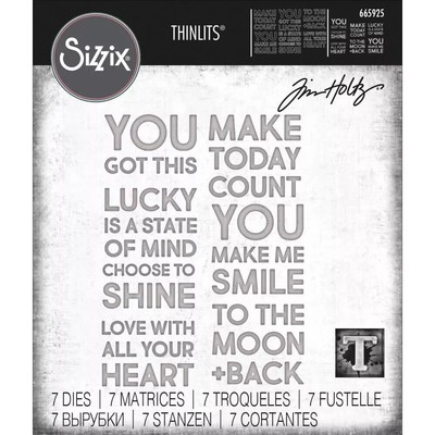 Tim Holtz Sizzix Thinlits ''BOLD TEXT #2'' Sentiment Words Cutting Dies NEW $35