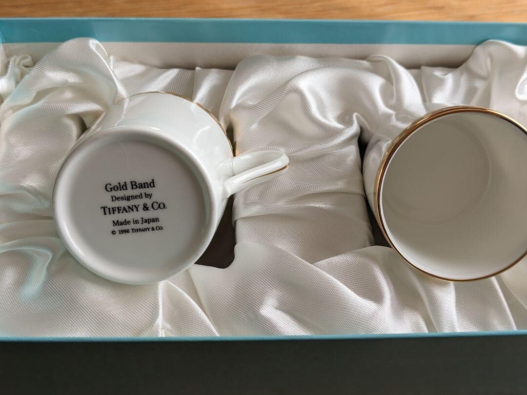 Tiffany & Co. Gold Band Pair of tea cup & Saucers white | eBay