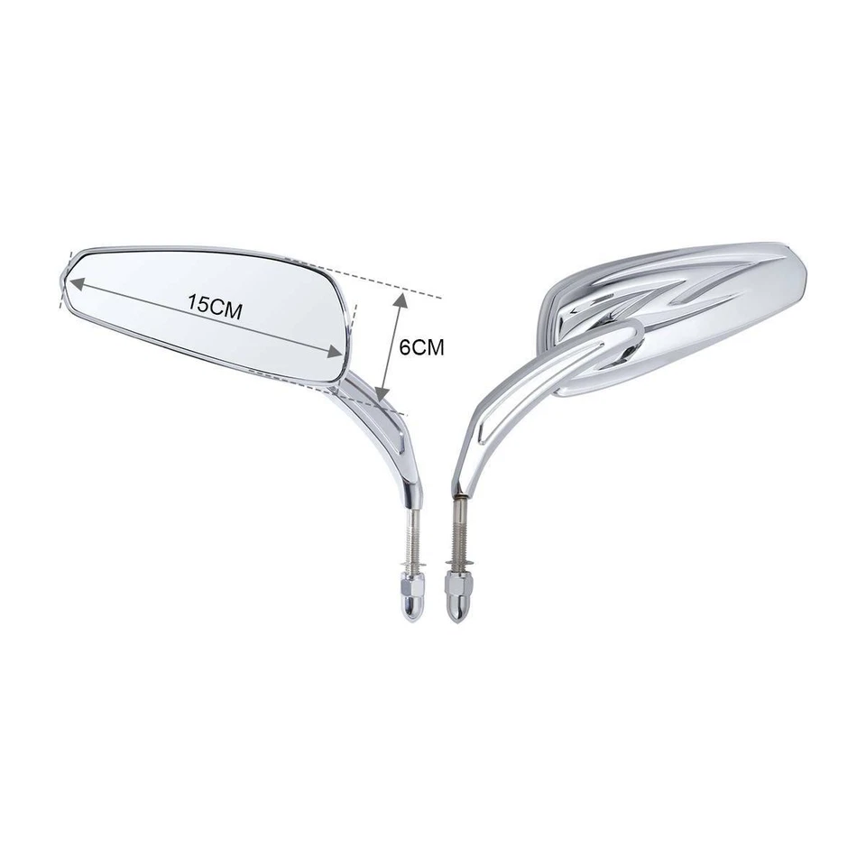 Espejos retrovisores tribales cónicos aptos para Harley Touring Road Glide cromados/negros Foto 2 de 4