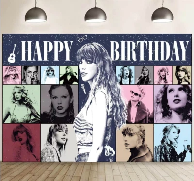 Taylor Swift Backdrop Pop Music Idol Birthday Party Background Banner Decoration