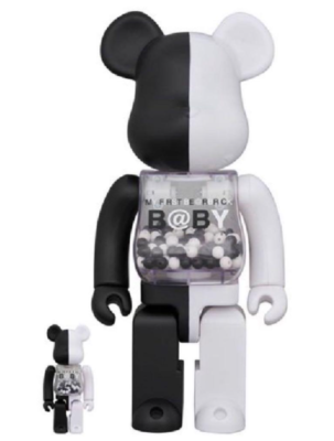 MY FIRST R@BBRICK B@BY MARBLE 100&400% MY FIRST BE@RBRICK B BY BLACK WHITEVer. 100 400 Bear Brick